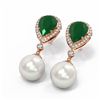 Image 3 : 8.03 ctw Emerald & Diamond Earrings 18K Rose Gold - REF-254W5H