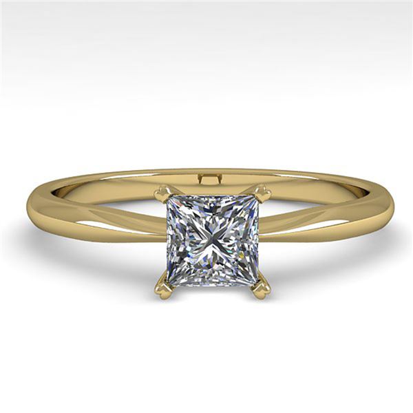 0.52 ctw Princess Cut VS/SI Diamond Engagment Ring 18k Yellow Gold - REF-71M2G