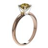 Image 3 : 1.27 ctw Certified Intense Yellow Diamond Solitaire Ring 10k Rose Gold - REF-184M3G