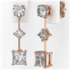 Image 3 : 1.85 ctw Princess Cut Diamond Designer Earrings 18K Rose Gold - REF-228H8R