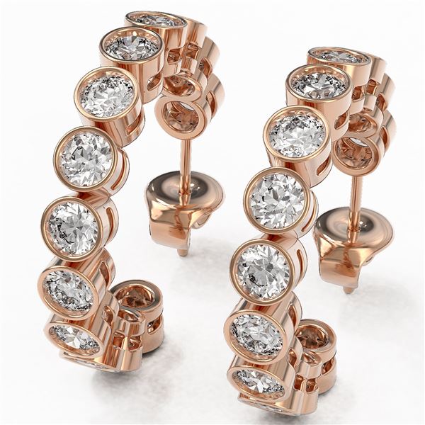 3.12 ctw Diamond Designer Earrings 18K Rose Gold - REF-270H4R