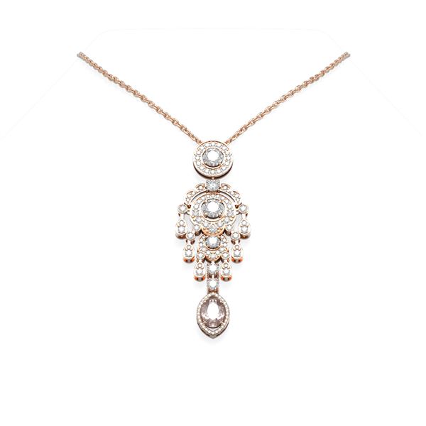 6.84 ctw Morganite & Diamond Necklace 18K Rose Gold - REF-781X8A