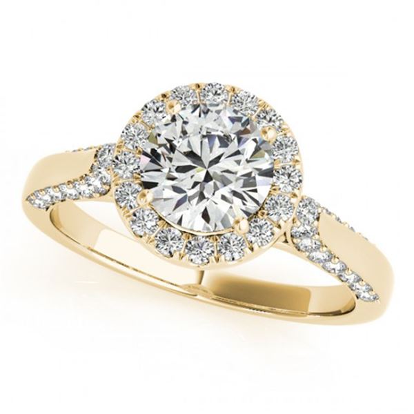 1.25 ctw Certified VS/SI Diamond Halo Ring 18k Yellow Gold - REF-167H2R