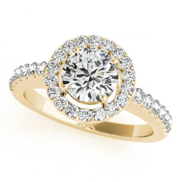 1.65 ctw Certified VS/SI Diamond Halo Ring 18k Yellow Gold - REF-302K2Y
