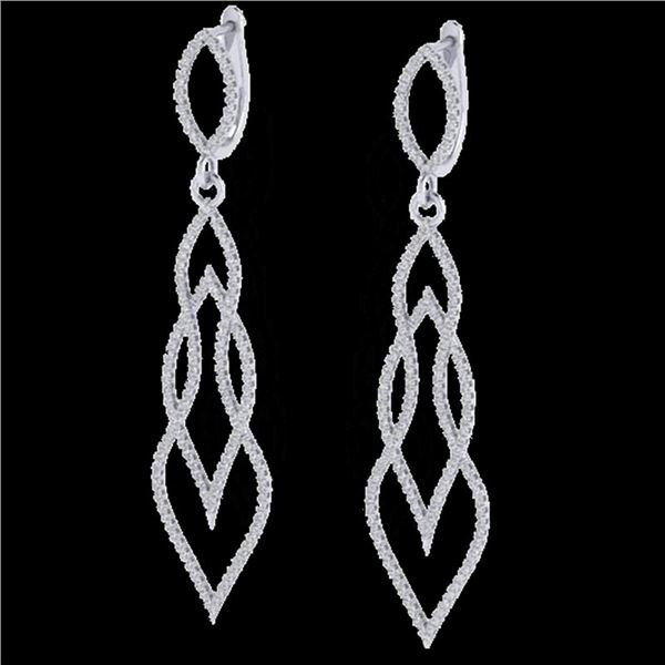 1.90 ctw Micro Pave VS/SI Diamond Certified Earrings 14k White Gold - REF-143K5Y