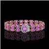 Image 1 : 14.1 ctw Amethyst & Diamond Bracelet 14K Rose Gold - REF-209R3K