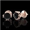 Image 2 : 1.07 ctw Fancy Black Diamond Art Deco Stud Earrings 18k Rose Gold - REF-85W5H