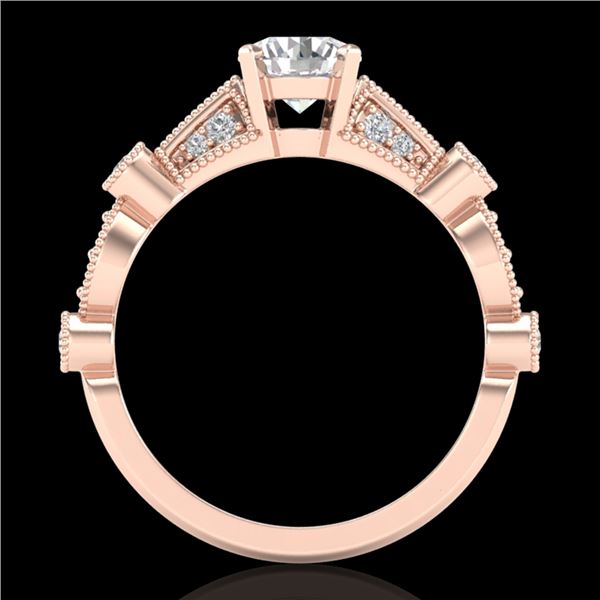 1.03 ctw VS/SI Diamond Solitaire Art Deco Ring 18k Rose Gold - REF-203A6N