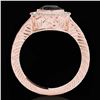 Image 2 : 1.50 ctw Certified VS Black Diamond Solitaire Halo Ring 10k Rose Gold - REF-60A8N