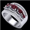 Image 2 : 2.25 ctw Garnet & Micro Pave VS/SI Diamond Designer Ring 10k White Gold - REF-81K8Y