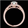 Image 2 : 1.33 ctw Certified Diamond Solitaire Halo Ring 10k Rose Gold - REF-190M9G