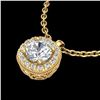 Image 1 : 1.1 ctw VS/SI Diamond Solitaire Art Deco Stud Necklace 18k Yellow Gold - REF-218W2H