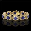 Image 1 : 49.17 ctw Sapphire & Diamond Victorian Bracelet 14K Yellow Gold - REF-1334G4W