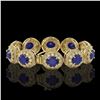 Image 2 : 49.17 ctw Sapphire & Diamond Victorian Bracelet 14K Yellow Gold - REF-1334G4W