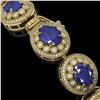 Image 3 : 49.17 ctw Sapphire & Diamond Victorian Bracelet 14K Yellow Gold - REF-1334G4W