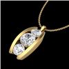 Image 2 : 1.07 ctw VS/SI Diamond Art Deco Stud Necklace 18k Yellow Gold - REF-178A2N