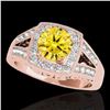 Image 1 : 1.65 ctw Certified SI/I Fancy Intense Yellow Diamond Ring 10k Rose Gold - REF-270F2M