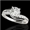 Image 1 : 1.31 ctw Certified Diamond Bypass Solitaire Ring 10k White Gold - REF-190R9K