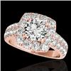 Image 1 : 2.25 ctw Certified Diamond Solitaire Halo Ring 10k Rose Gold - REF-238K6Y