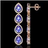 Image 2 : 11.2 ctw Tanzanite & Diamond Micro Pave Halo Earrings 10k Rose Gold - REF-286X9A