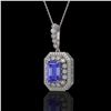 Image 1 : 6.05 ctw Tanzanite & Diamond Victorian Necklace 14K White Gold - REF-309M3G