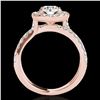 Image 2 : 2.01 ctw Certified Diamond Solitaire Halo Ring 10k Rose Gold - REF-231M8G