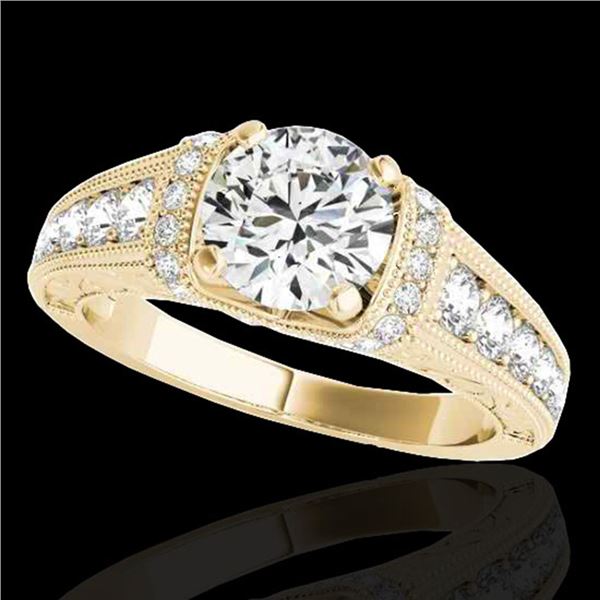 1.5 ctw Certified Diamond Solitaire Antique Ring 10k Yellow Gold - REF-211A4N