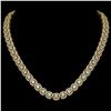 Image 1 : 20.73 ctw Cushion Cut Diamond Micro Pave Necklace 18K Yellow Gold - REF-1807H9R