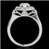 Image 2 : 1.5 ctw Certified Diamond Solitaire Halo Ring 10k White Gold - REF-177M3G