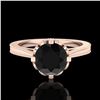 Image 2 : 1.5 ctw Fancy Black Diamond Engagment Art Deco Ring 18k Rose Gold - REF-109N3F