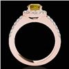 Image 2 : 1.5 ctw Certified SI/I Fancy Intense Yellow Diamond Ring 10k Rose Gold - REF-218M2G
