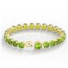 Image 3 : 40 ctw Peridot & Micro Pave Diamond Bracelet 14k Yellow Gold - REF-259H8R