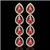 Image 1 : 10.48 ctw Tourmaline & Diamond Micro Pave Halo Earrings 10k Yellow Gold - REF-281K8Y
