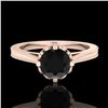 Image 2 : 1.14 ctw Fancy Black Diamond Engagment Art Deco Ring 18k Rose Gold - REF-94H5R