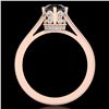 Image 3 : 1.14 ctw Fancy Black Diamond Engagment Art Deco Ring 18k Rose Gold - REF-94H5R