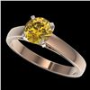 Image 1 : 1.25 ctw Certified Intense Yellow Diamond Solitaire Ring 10k Rose Gold - REF-208K6Y