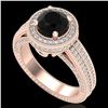 Image 1 : 2.8 ctw Fancy Black Diamond Engagment Art Deco Ring 18k Rose Gold - REF-236G4W