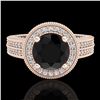 Image 2 : 2.8 ctw Fancy Black Diamond Engagment Art Deco Ring 18k Rose Gold - REF-236G4W