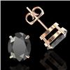 Image 2 : 10 ctw Black Diamond Designer Stud Earrings 14k Rose Gold - REF-218W2H