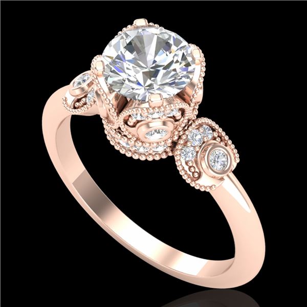 1.75 ctw VS/SI Diamond Solitaire Art Deco Ring 18k Rose Gold - REF-398W2H