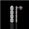 Image 2 : 5.33 ctw Emerald Cut Diamond Micro Pave Earrings 18K White Gold - REF-804K5Y