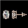 Image 2 : 2 ctw Certified VS/SI Quality Oval Diamond Stud Earrings 10k Rose Gold - REF-478R6K