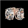 Image 3 : 2 ctw Certified VS/SI Quality Oval Diamond Stud Earrings 10k Rose Gold - REF-478R6K