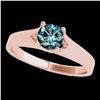 Image 1 : 1.5 ctw SI Certified Fancy Blue Diamond Solitaire Ring 10k Rose Gold - REF-225X2A