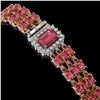 Image 2 : 25.49 ctw Tourmaline & Diamond Bracelet 14K Rose Gold - REF-354R5K