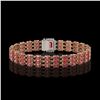 Image 3 : 25.49 ctw Tourmaline & Diamond Bracelet 14K Rose Gold - REF-354R5K