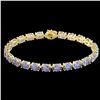 Image 2 : 24 ctw Tanzanite Eternity Designer Bracelet 14k Yellow Gold - REF-218N2F