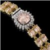 Image 2 : 16.93 ctw Morganite & Diamond Bracelet 14K Yellow Gold - REF-245F5M