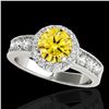 Image 1 : 2.1 ctw Certified SI/I Fancy Intense Yellow Diamond Ring 10k White Gold - REF-259Y3X