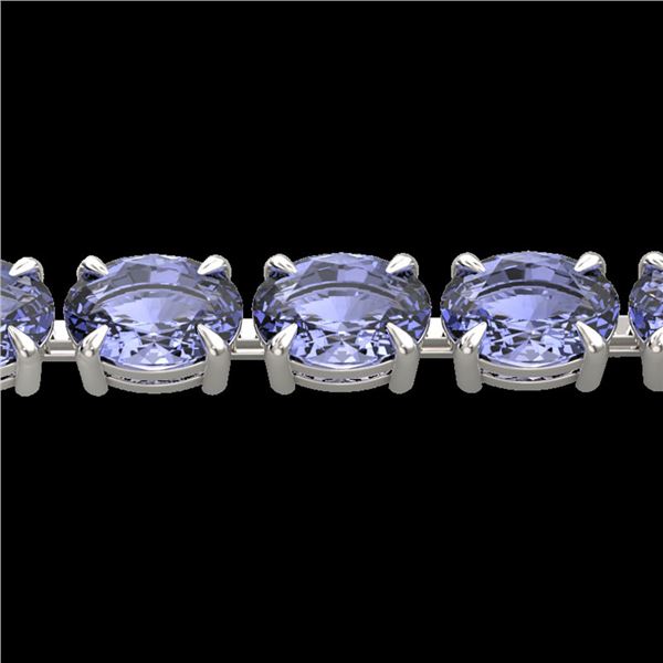 24 ctw Tanzanite Eternity Designer Bracelet 14k White Gold - REF-218K2Y